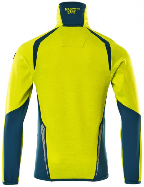 MASCOT-Workwear, Warnschutz-Fleece-Pullover, ACCELERATE SAFE, high vis gelb/dunkelpetroleum