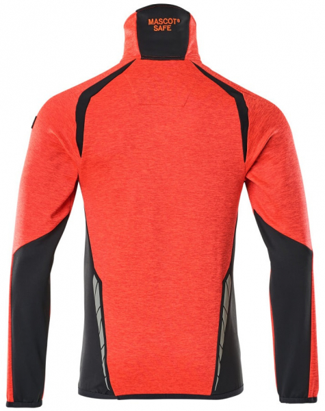 MASCOT-Workwear, Warnschutz-Fleece-Pullover, ACCELERATE SAFE, high vis rot/schwarzblau