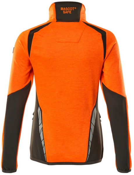 MASCOT-Workwear, Warnschutz-Damen Fleece-Pullover, ACCELERATE SAFE, high vis orange/dunkelanthrazit