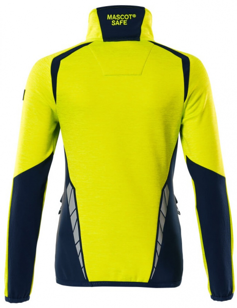 MASCOT-Workwear, Warnschutz-Damen Fleece-Pullover, ACCELERATE SAFE, high vis gelb/schwarzblau