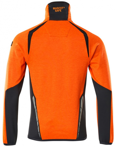MASCOT-Workwear, Warnschutz-Fleece-Pullover, ACCELERATE SAFE, high vis orange/schwarzblau