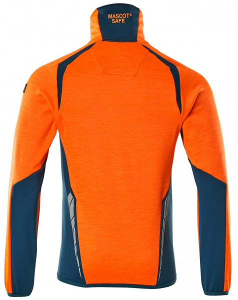 MASCOT-Workwear, Warnschutz-Fleece-Pullover, ACCELERATE SAFE, high vis orange/dunkelpetroleum