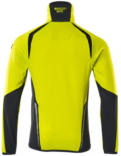 MASCOT-Workwear, Warnschutz-Fleece-Pullover, ACCELERATE SAFE, high vis gelb/schwarzblau