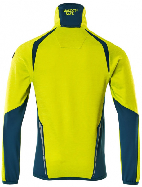 MASCOT-Workwear, Warnschutz-Fleece-Pullover, ACCELERATE SAFE, high vis gelb/dunkelpetroleum