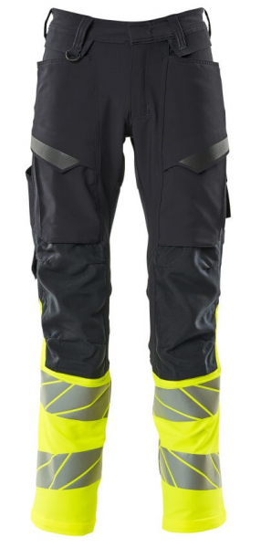 MASCOT-Workwear, Warnschutz-Bundhose, ACCELERATE SAFE, 76 cm, schwarzblau/warngelb