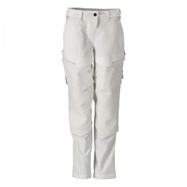 MASCOT- Damen- Hose mit Knietaschen, Diamnond, Ultimate Stretch, CUSTOMIZED, 180 g/m², weiss