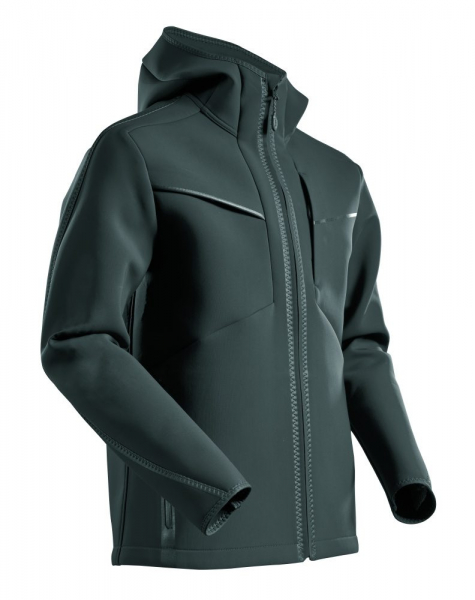 MASCOT- Soft Shell Jacke mit Kapuze, CUSTOMIZED, 470 g/m², anthrazitgrau