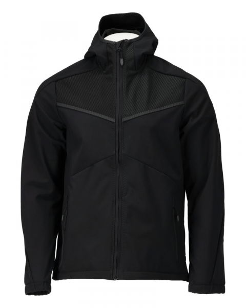 MASCOT-Softshell Jacke mit Kapuze, CUSTOMIZED, 305 g/m², schwarz