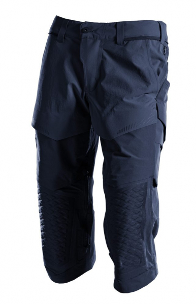MASCOT- Dreiviertel- Hose mit Knietaschen, Ultimate Stretch, CUSTOMIZED, 180 g/m², schwarzblau