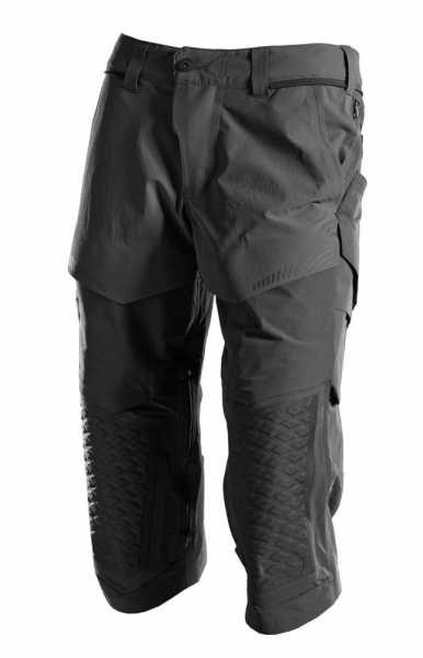 MASCOT- Dreiviertel- Hose mit Knietaschen, Ultimate Stretch, CUSTOMIZED, 180 g/m², schwarz
