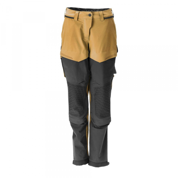 MASCOT- Damen-Hose mit Knietaschen, Diamond, Ultimate Stretch, CUSTOMIZED, 180 g/m², nussbraun/ schwarz