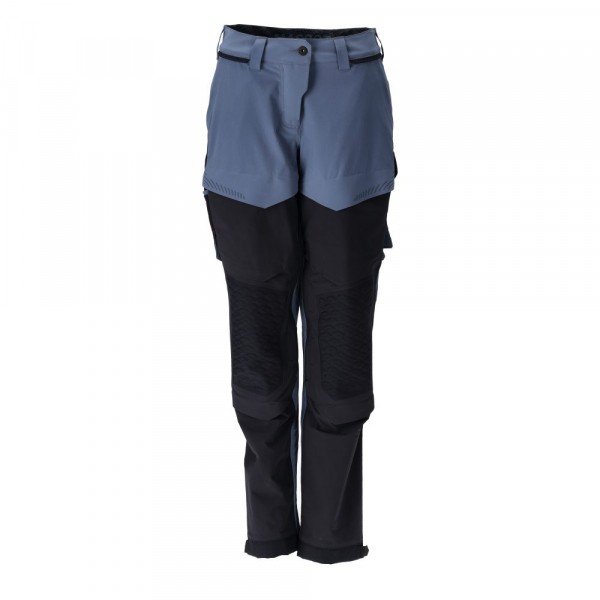 MASCOT- Damen-Hose mit Knietaschen, Diamond, Ultimate Stretch, CUSTOMIZED, 180 g/m², steinblau/ schwarzblau