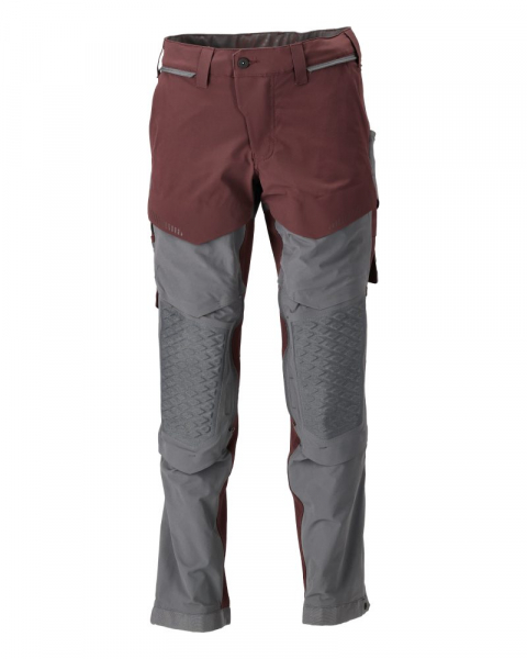 MASCOT- Hose mit Knietaschen, Ultimate Stretch, CUSTOMIZED, 180 g/m², bordeaux/ anthrazitgrau
