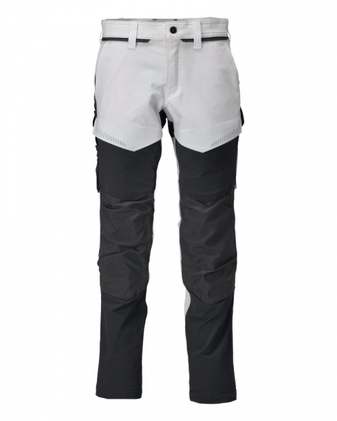 MASCOT-Bundhose mit Knietaschen Ultimate Stretch, CUSTOMIZED, 235 g/m², weiss/ anthrazitgrau