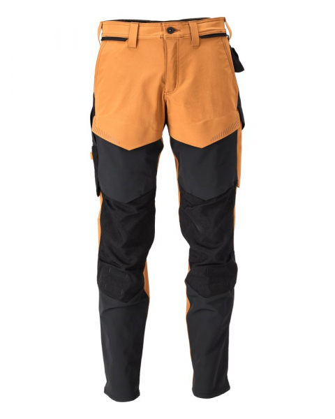 MASCOT-Bundhose mit Knietaschen Ultimate Stretch, CUSTOMIZED, 235 g/m², nussbraun/ schwarz