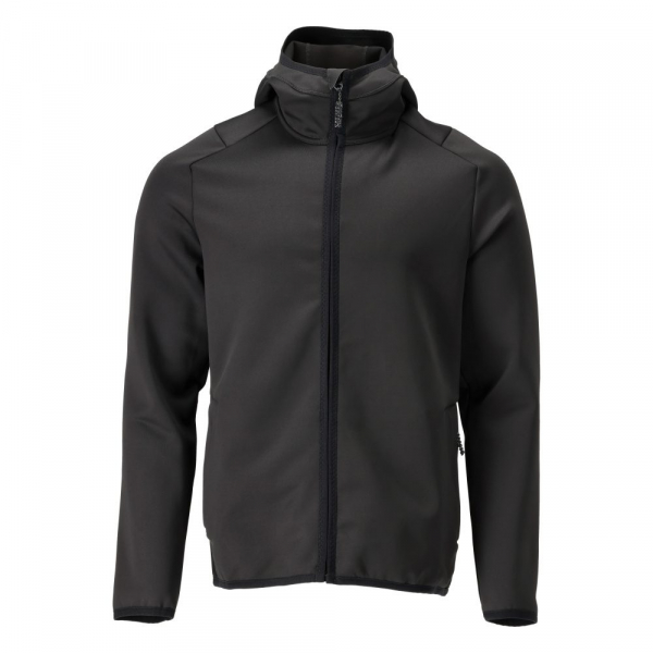 MASCOT-Fleecepullover mit Reißverschluss und Kapuze, CUSTOMIZED, 360 g/m², schwarz