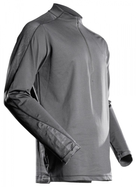 MASCOT- Langarmshirt mit kurzem Reißverschluss, CUSTOMIZED, 210 g/m², anthrazitgrau