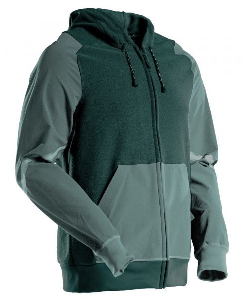MASCOT- Kapuzensweatshirt mit Reißverschluss, CUSTOMIZED, 480 g/m², hell-waldgrün/ waldgrün