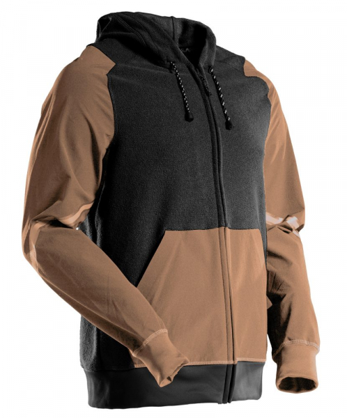 MASCOT- Kapuzensweatshirt mit Reißverschluss, CUSTOMIZED, 480 g/m², nussbraun/ schwarz