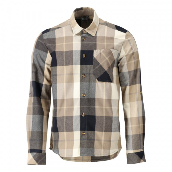 MASCOT- Hemd aus Flanell, CUSTOMIZED, 270 g/m², dunkel-sandbeige- kariert