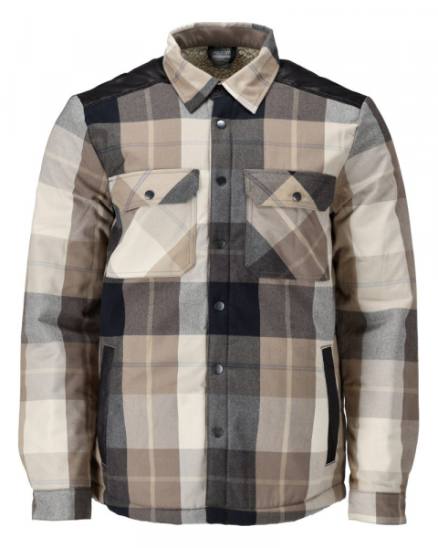 MASCOT- Hemd aus Flanell, Faserpelz Futter, CUSTOMIZED, 270 g/m², dunkel-sandbeige-kariert
