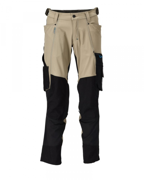 MASCOT- Hose mit Knietaschen, Ultimate Stretch, ADVANCED, 235 g/m², hellkhaki/ schwarz