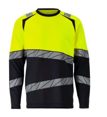 MASCOT® ACCELERATE SAFE Langarmshirt Premium , Schwarzblau/Gelb