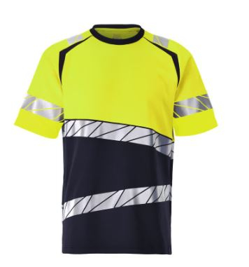 MASCOT® ACCELERATE SAFE T-Shirt Premium , Schwarzblau/Gelb