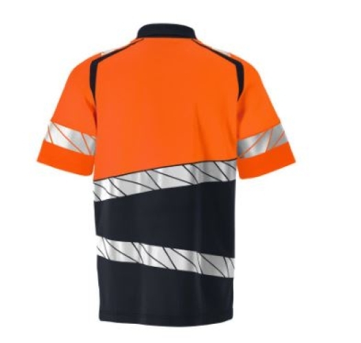 MASCOT® ACCELERATE SAFE Polo-Shirt Premium , Schwarzblau/Orange