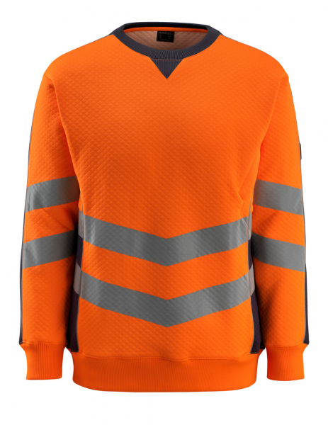 MASCOT-Workwear, Warnschutz-Sweatshirt, Wigton, 310 g/m², orange/schwarzblau