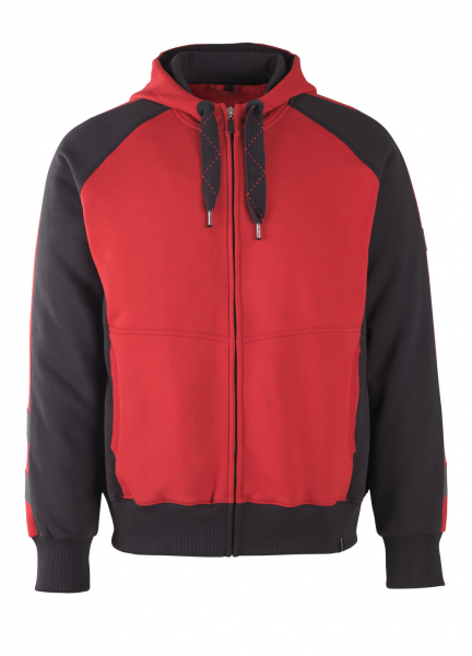 MASCOT-Worker-Shirts, Kapuzensweatshirt, Wiesbaden, 340 g/m², rot/schwarz