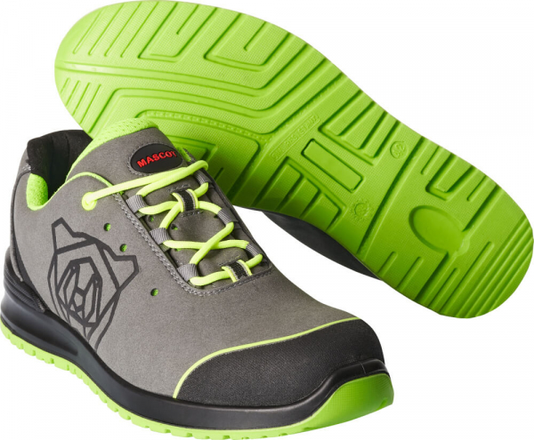 MASCOT-Sicherheitshalbschuhe, S1P, FOOTWEAR, grau/limonengrün