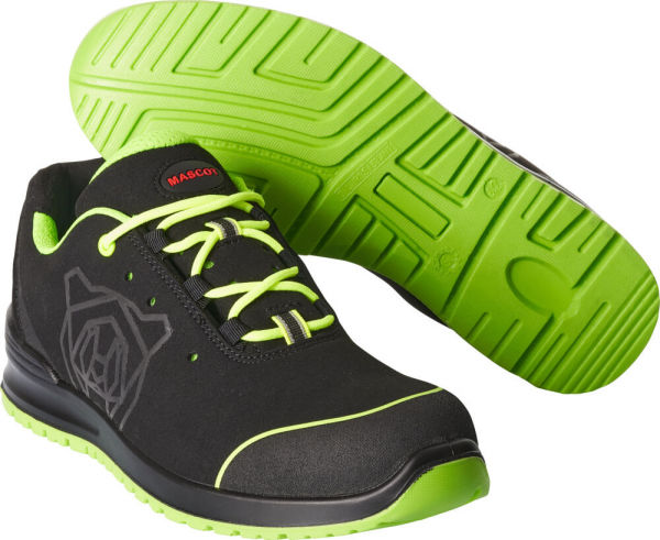 MASCOT-Sicherheitshalbschuhe, S1P, FOOTWEAR, schwarz/limonengrün