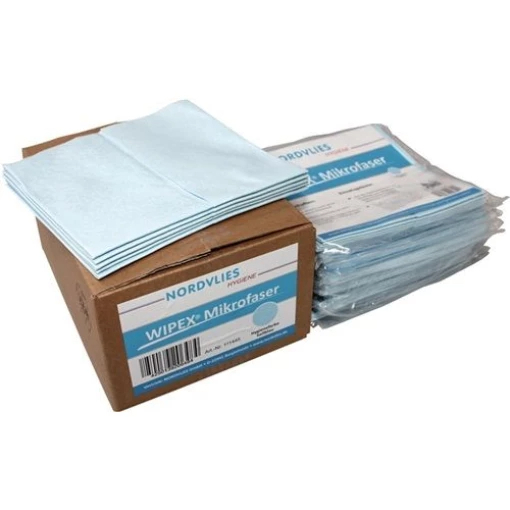 WIPEX-MIKROFASER, Wischtücher, Vliesstoff, hellblau, Z-Falt., ca. 100 g, Karton á 10x5 Stück