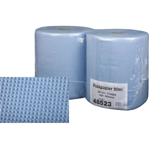 BASIC-LINE-PUTZPAPIER-ROLLE, blau, 3-lagig, 3x18 g, 1 Rolle á 1000 Tücher