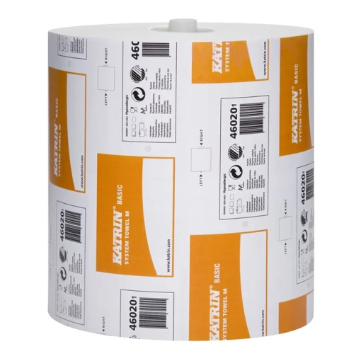 KATRIN SYSTEM HANDTUCHROLLEN Basic, naturweiss, 1-lagig, Karton á 6 Rollen