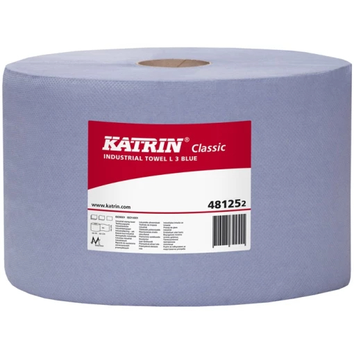 KATRIN-PUTZPAPIER-ROLLE, Classic L 3, blau, 3-lagig, 3x20 g, 2 Rollen á 500 Tücher
