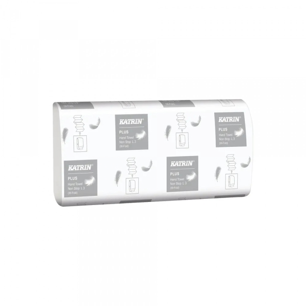 KATRIN-Classic Hand Towel non stop L3, wide Handy Pack, weiß, 3-lagig, W-Falz, Ktn. á 25 x 90 Blatt
