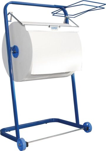 WIPEX-BODENSTÄNDER, blau, bis 40 cm Breite, fahrbar, mit Müllsackhalter
