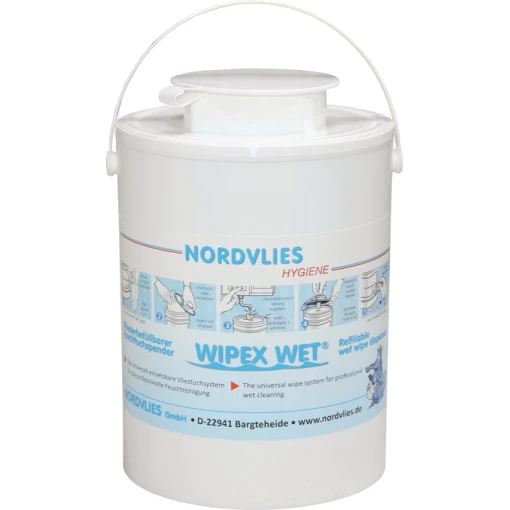 WIPEX-WET FEUTTUCHSPENDER, weiß, Kunstoff, wiederverwendbar, Entnahmeöffnung weiß