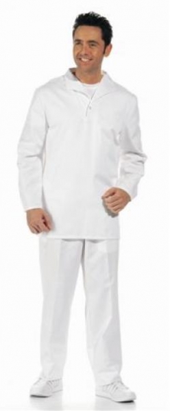 LEIBER-Workwear, Hygiene, Food-Arbeits-Berufs-Schlupf-Jacke für Damen und Herren, HACCP-Hygiene-Bekleidung, MG245, weiß