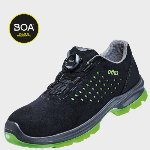 ATLAS-S1-Sicherheitshalbschuhe, SL 920 Boa, ESD, schwarz/grün