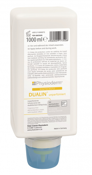 GREVEN-Hygiene, Hautschutz-Lotion, Dualin`, unparfümiert, 1000 ml Faltflasche