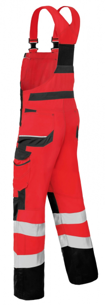 HAVEP-Warnschutz-Latzhose, 290 g/m², leuchtrot-kohlengrau