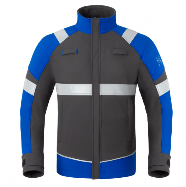 HAVEP-Softshelljacke, 5safety Image+, flammhemmend, antistatisch, charcoal/royalblau
