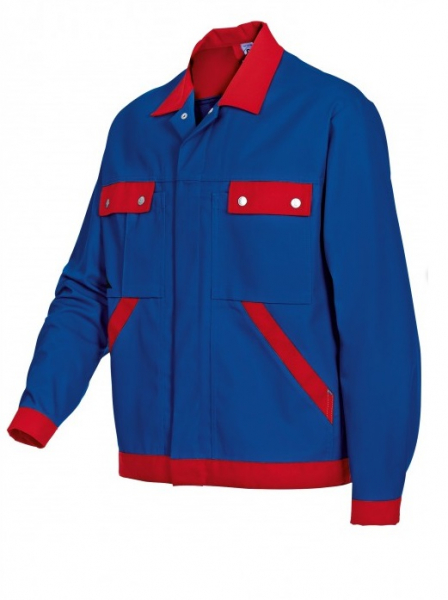 BP-Workwear, Arbeits-Berufs-Bund-Jacke, Blouson Cotton Plus königsblau/rot