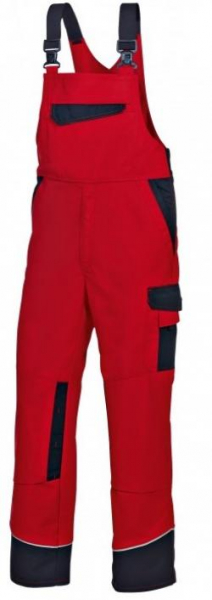 BP-Workwear, Arbeits-Berufs-Latz-Hose, rot/schwarz