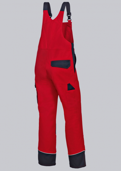 BP-Workwear, Arbeits-Berufs-Latz-Hose, rot/schwarz