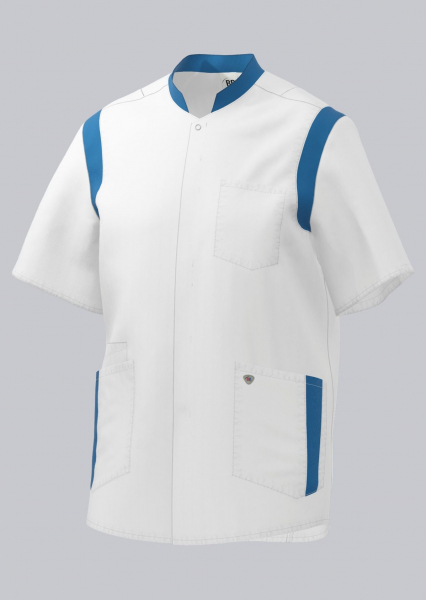 BP-Kasack, 1/2 Arm , 200 g/m², weiß/azurblau