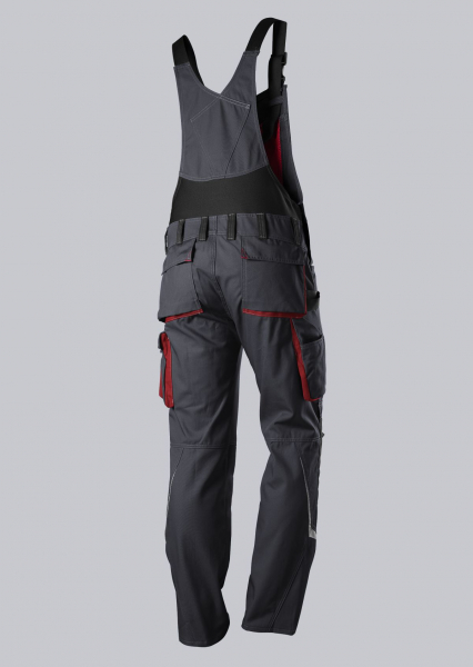 BP-Workwear, Latzhose, ca. 305g/m², anthrazit/rot
